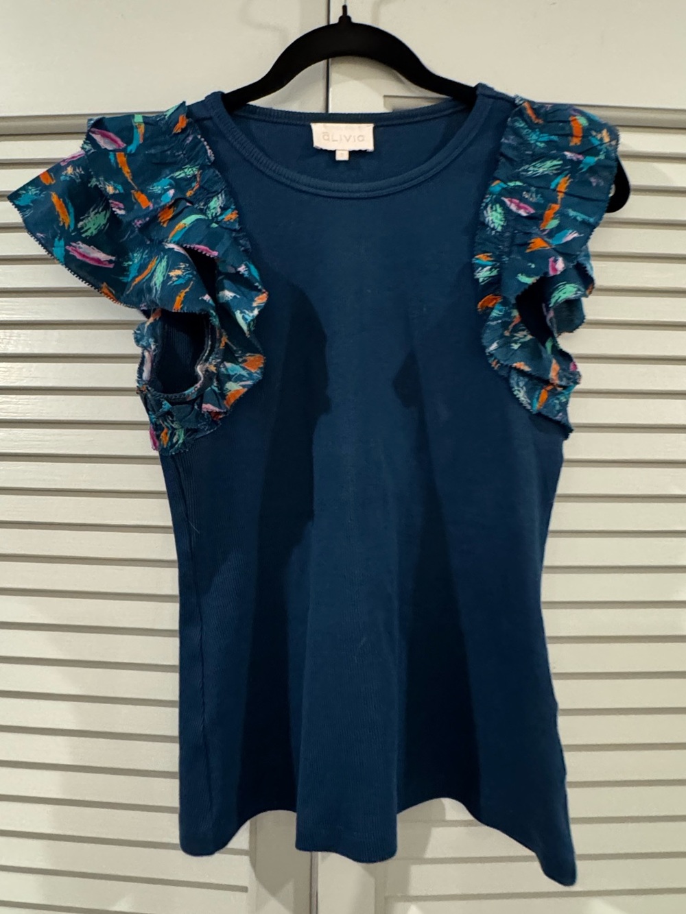 Sleeveless Ruffle Tank Top in Teal